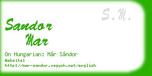 sandor mar business card